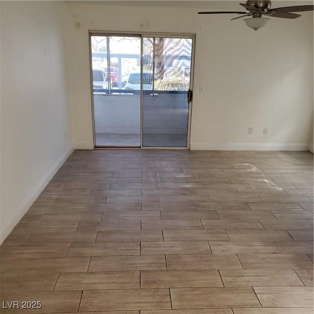 empty room featuring ceiling fan