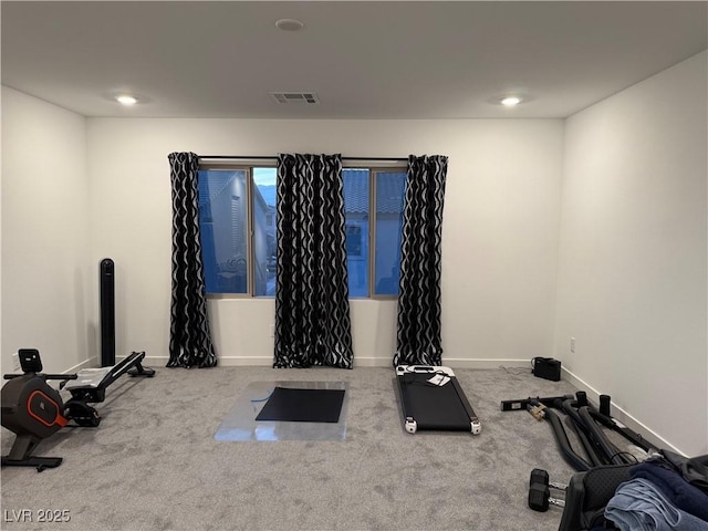 exercise area with carpet