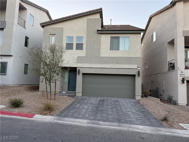 view of front of property featuring a garage