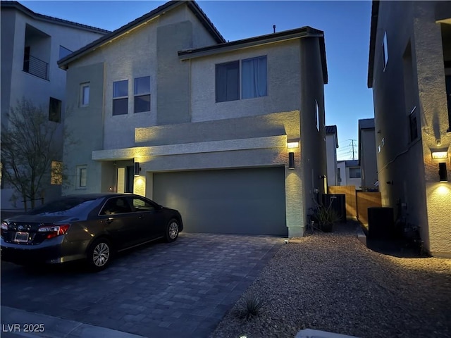 contemporary home with a garage