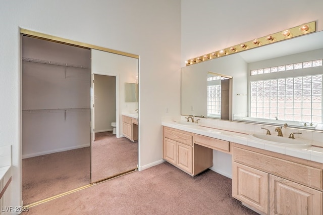 bathroom with toilet and vanity