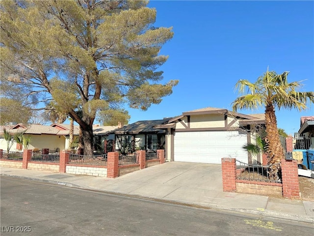 ranch-style home with a garage