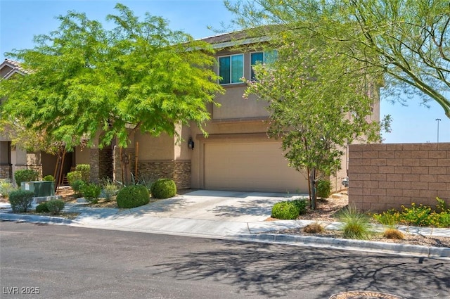 view of front of house with a garage