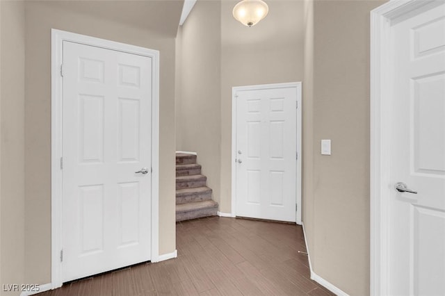 corridor featuring hardwood / wood-style floors