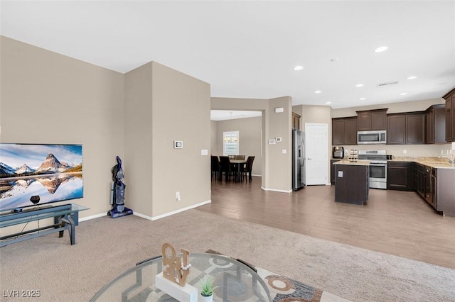 living room featuring carpet flooring