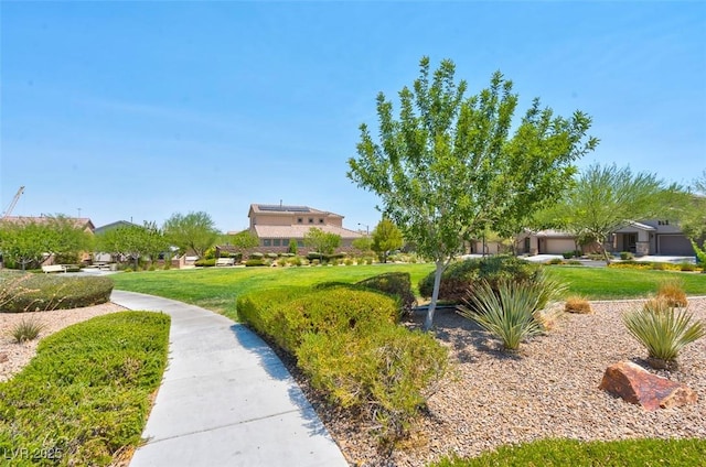 view of property's community featuring a lawn