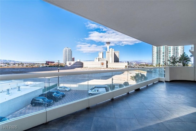 balcony featuring a city view