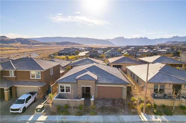 bird's eye view featuring a mountain view