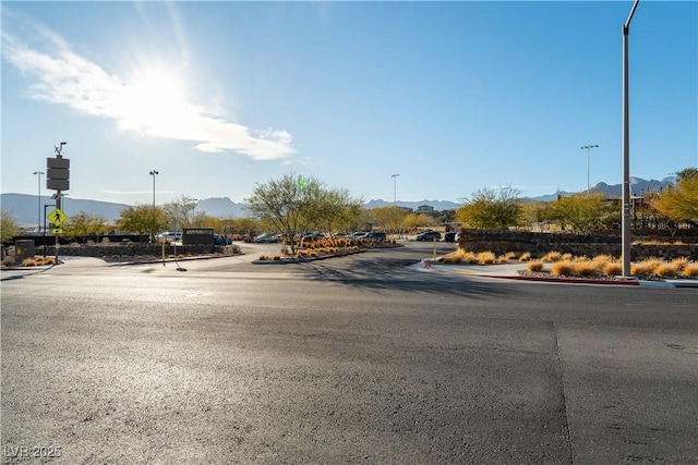 view of street featuring a mountain view