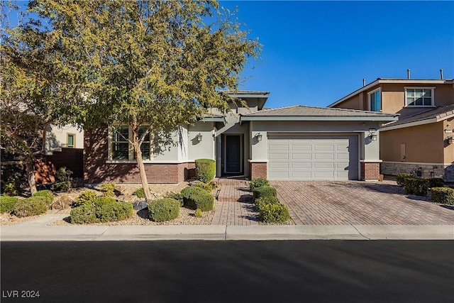 view of front of house with a garage