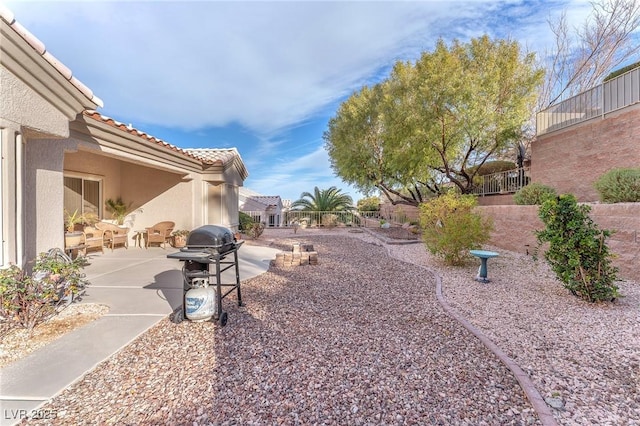 view of yard with a patio area