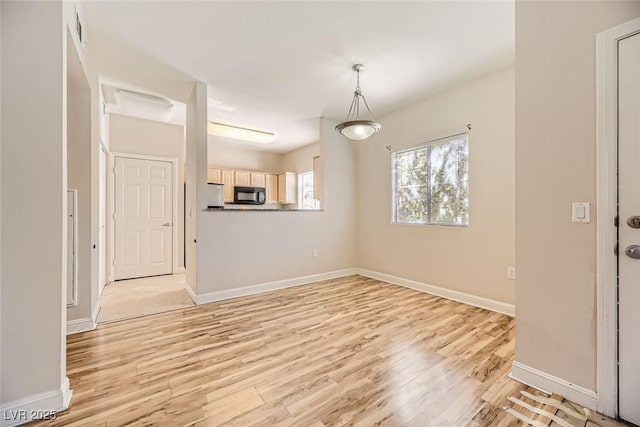 interior space featuring light hardwood / wood-style floors