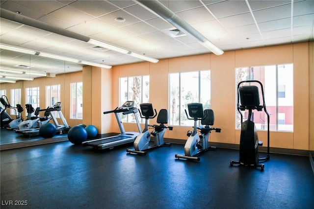 exercise room featuring plenty of natural light