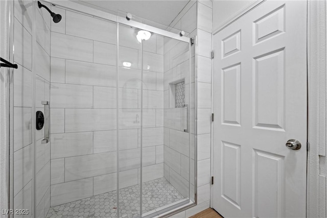 bathroom featuring walk in shower