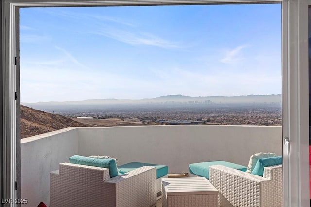 balcony with a mountain view