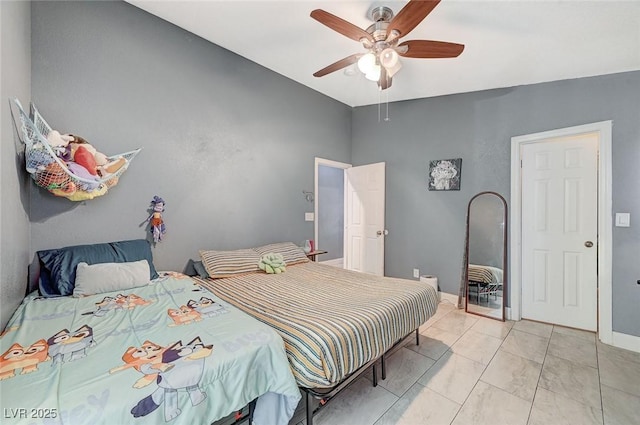 bedroom with ceiling fan