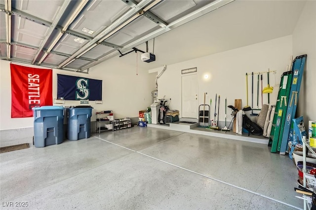 garage featuring a garage door opener