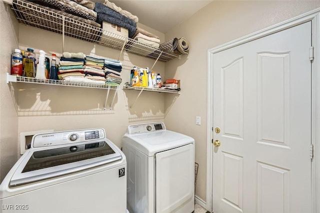 laundry area featuring washer and dryer