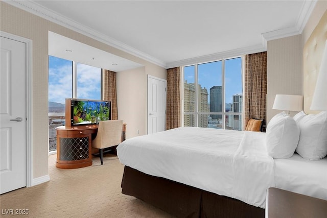 bedroom featuring ornamental molding