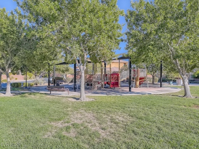 view of yard featuring a playground