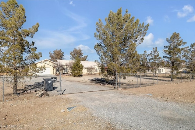 view of yard featuring a garage