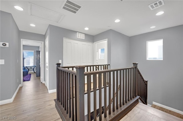 hall featuring light wood-type flooring