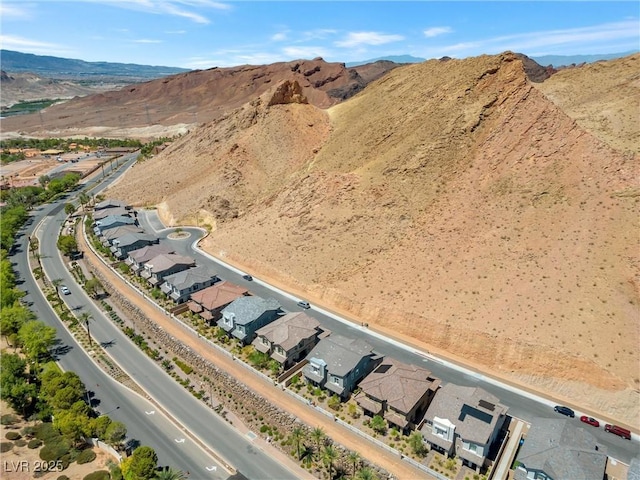 aerial view with a mountain view