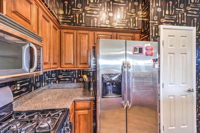 kitchen with appliances with stainless steel finishes