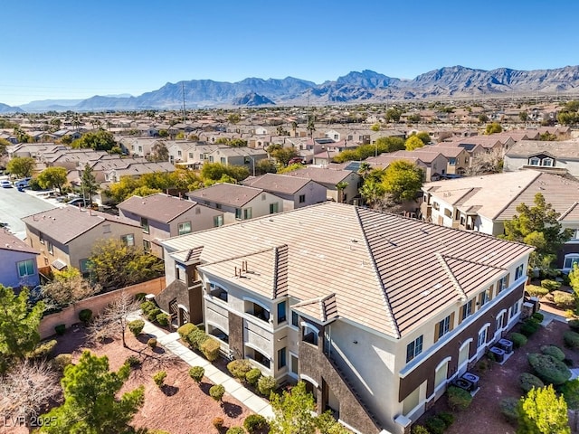 aerial view with a mountain view