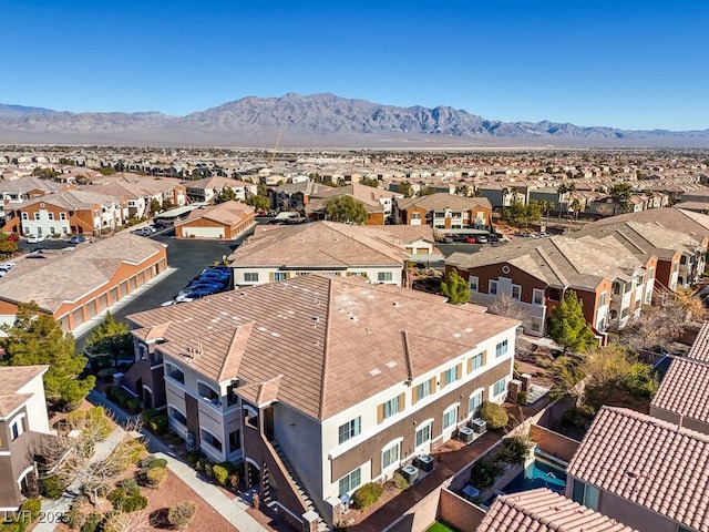 drone / aerial view with a mountain view