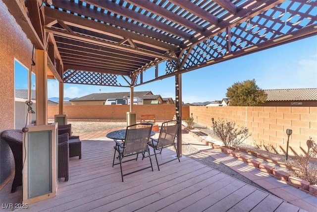 wooden deck with a pergola