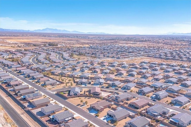 aerial view with a mountain view