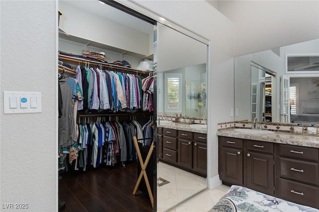 bathroom with vanity and a wealth of natural light