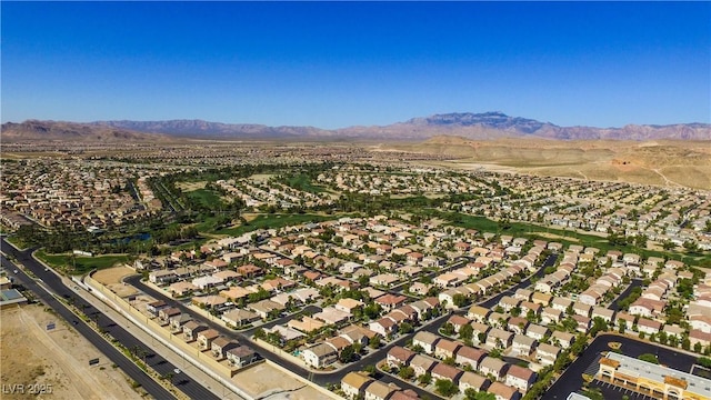 drone / aerial view with a mountain view