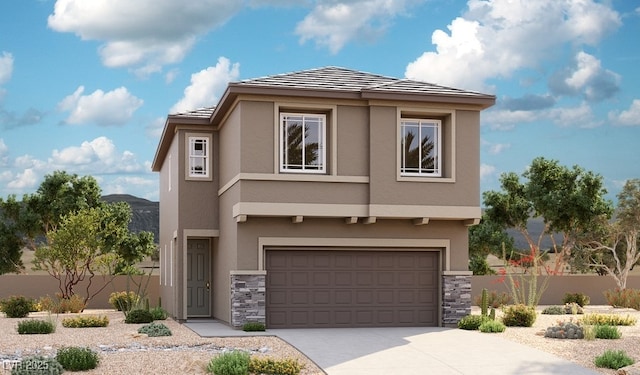 view of front facade featuring a garage