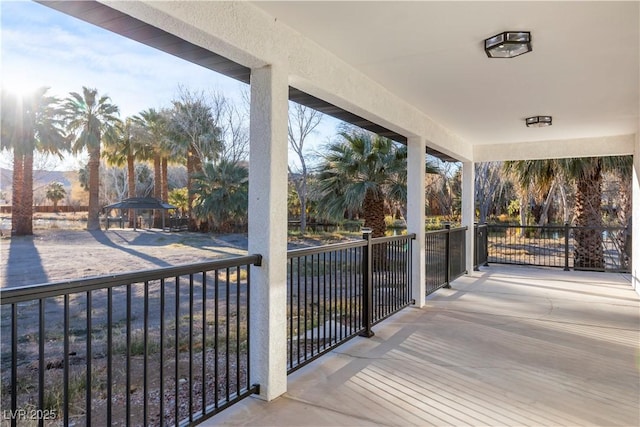 view of patio featuring a gazebo