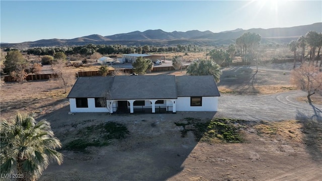 drone / aerial view with a mountain view