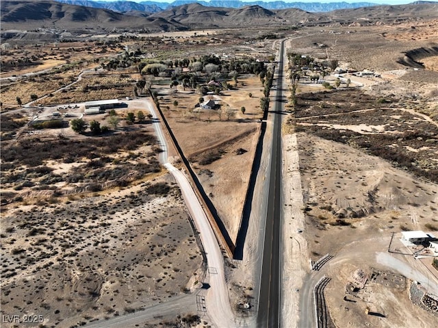 drone / aerial view with a mountain view