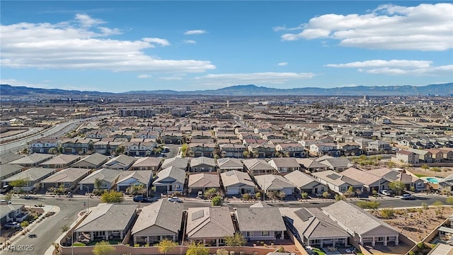 bird's eye view with a mountain view