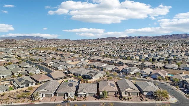 drone / aerial view with a mountain view