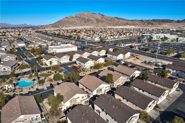 aerial view featuring a mountain view