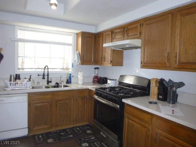 kitchen featuring sink, dishwasher, and stainless steel range with gas stovetop