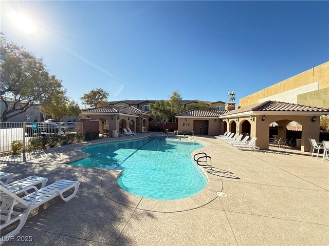 view of pool featuring a patio area