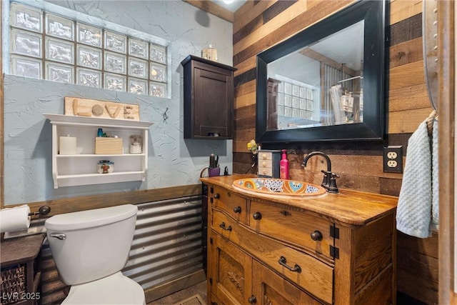 bathroom with toilet and vanity