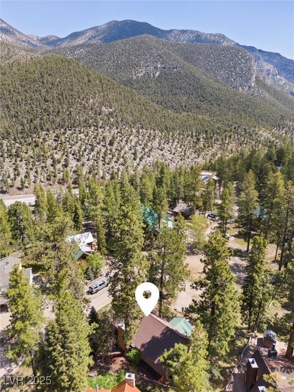 aerial view featuring a mountain view