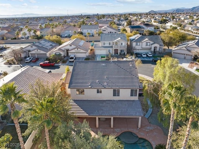 aerial view with a mountain view