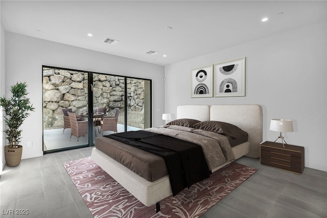 bedroom with access to exterior