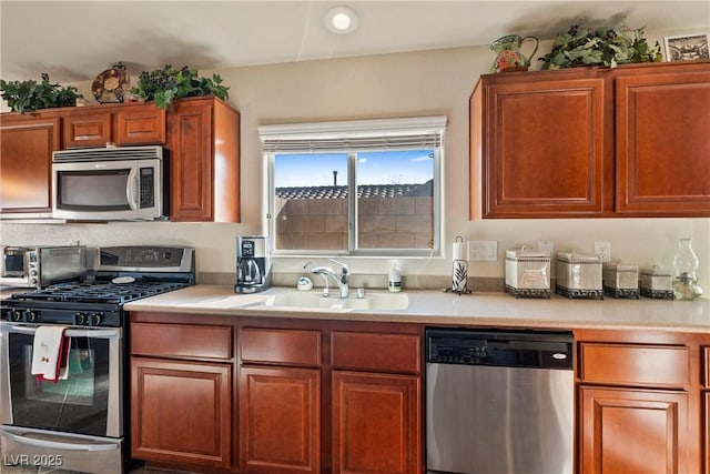 kitchen featuring sink and appliances with stainless steel finishes