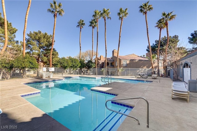 view of pool featuring a patio