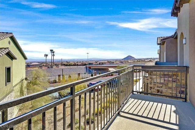 balcony with a mountain view